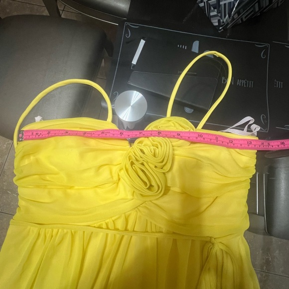 City Triangles Yellow Sundress Spaghetti Strap Wedding Guest - Picture 6 of 6